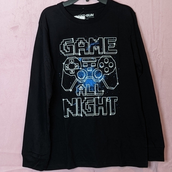 Fifth Sun Black Game Over Video Gamer Long Sleeve Tee size XL - Picture 1 of 3